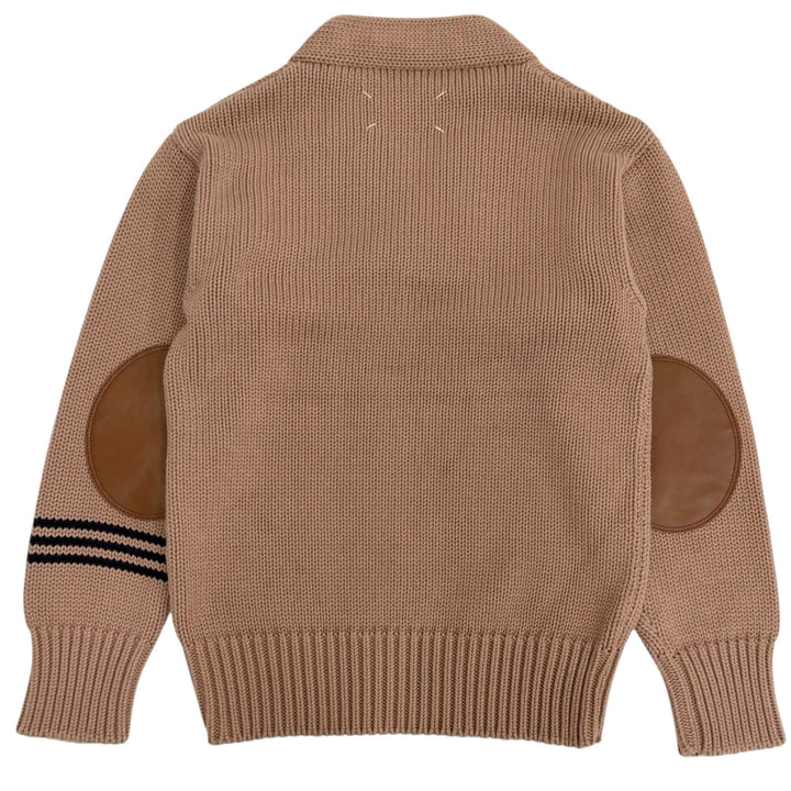 美品□Maison Margiela 10 メゾンマルジェラ10 S50GP0095 エルボーパッチ Vネック 厚手 セーター ブラウン S イタリア製 正規品 メンズ