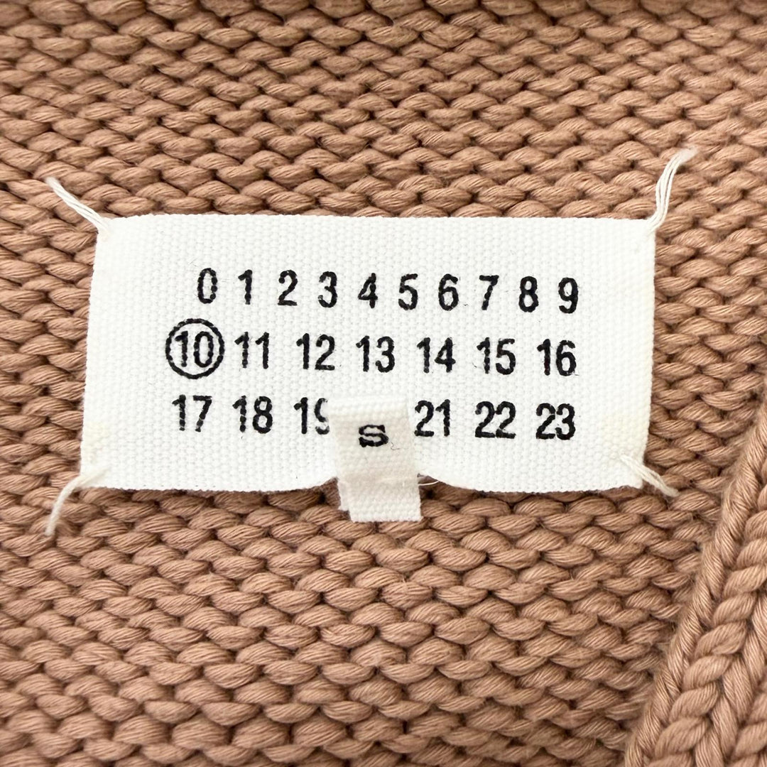 美品□Maison Margiela 10 メゾンマルジェラ10 S50GP0095 エルボーパッチ Vネック 厚手 セーター ブラウン S イタリア製 正規品 メンズ