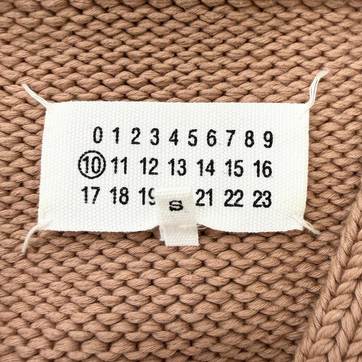 美品□Maison Margiela 10 メゾンマルジェラ10 S50GP0095 エルボーパッチ Vネック 厚手 セーター ブラウン S イタリア製 正規品 メンズ