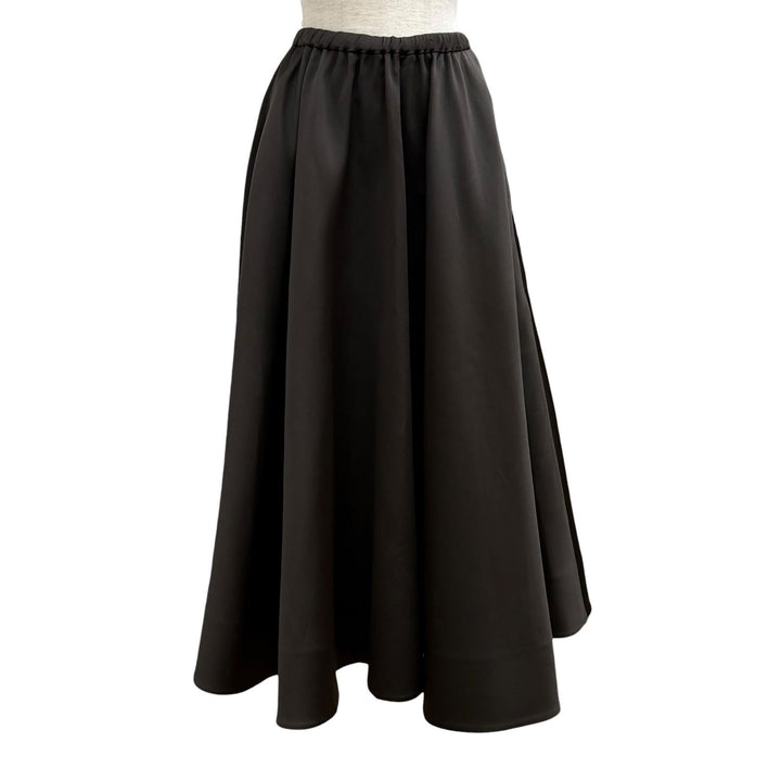 極美品★VALENTINO ヴァレンティノ 2B0RA9V56D1 シルク混 ハイウエスト フレア ロングスカート ブラウン 38 イタリア製 正規品