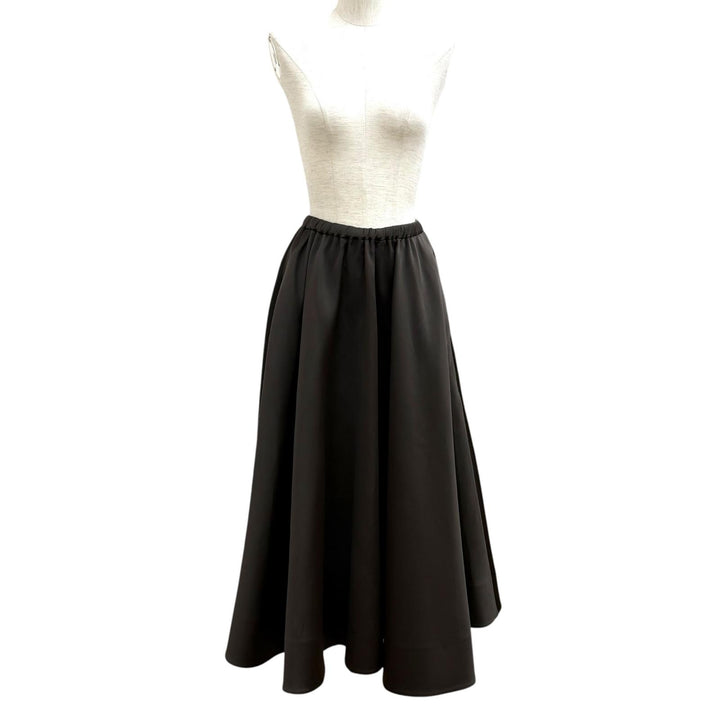 極美品★VALENTINO ヴァレンティノ 2B0RA9V56D1 シルク混 ハイウエスト フレア ロングスカート ブラウン 38 イタリア製 正規品