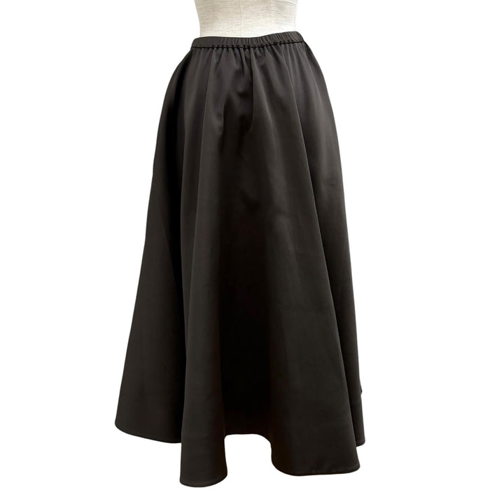 極美品★VALENTINO ヴァレンティノ 2B0RA9V56D1 シルク混 ハイウエスト フレア ロングスカート ブラウン 38 イタリア製 正規品