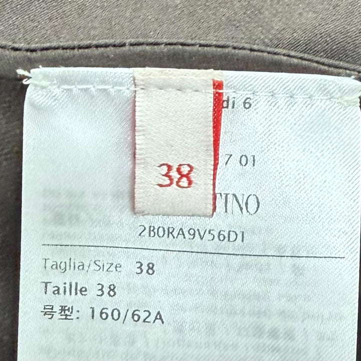 極美品★VALENTINO ヴァレンティノ 2B0RA9V56D1 シルク混 ハイウエスト フレア ロングスカート ブラウン 38 イタリア製 正規品
