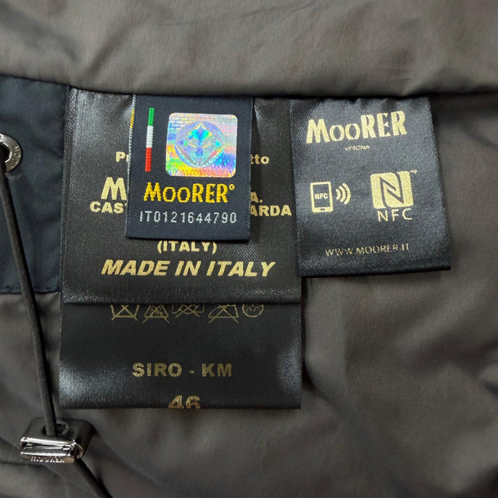 極美品▼MOORER ムーレー SIRO-KM ファー付き WZIPUP ダウンジャケット グレー 46 イタリア製 正規品 メンズ ガーメント・ハンガー付き