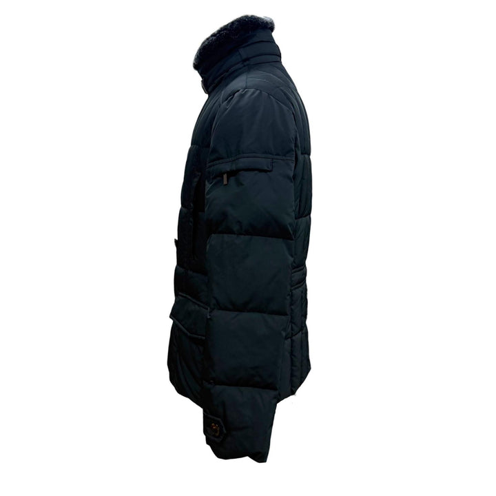 極美品▼MOORER ムーレー SIRO-KM ファー付き WZIPUP ダウンジャケット グレー 46 イタリア製 正規品 メンズ ガーメント・ハンガー付き