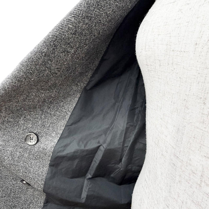極美品△Max Mara マックスマーラ 2023年 23101604366 ECCESSO ウール ヘリンボーン ダブルブレスト ロング チェスターコート 38 正規品