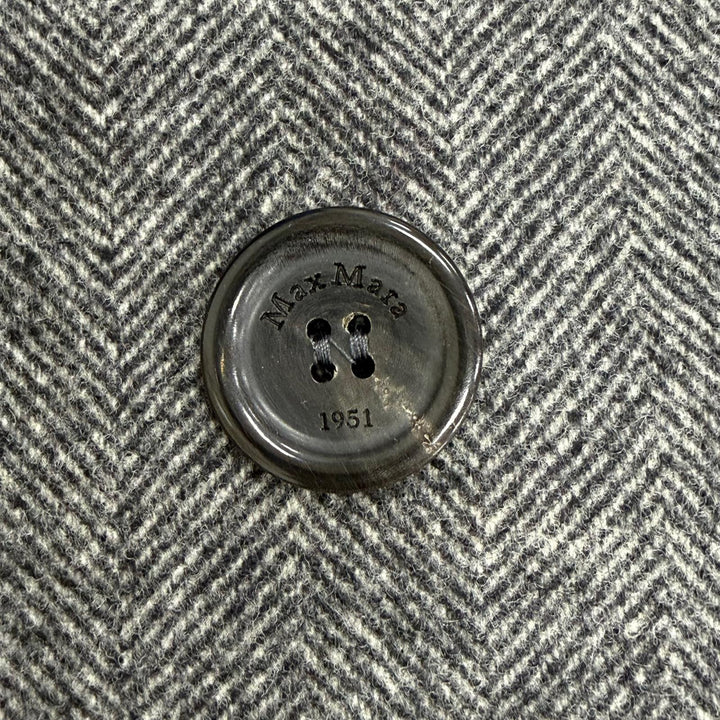 極美品△Max Mara マックスマーラ 2023年 23101604366 ECCESSO ウール ヘリンボーン ダブルブレスト ロング チェスターコート 38 正規品