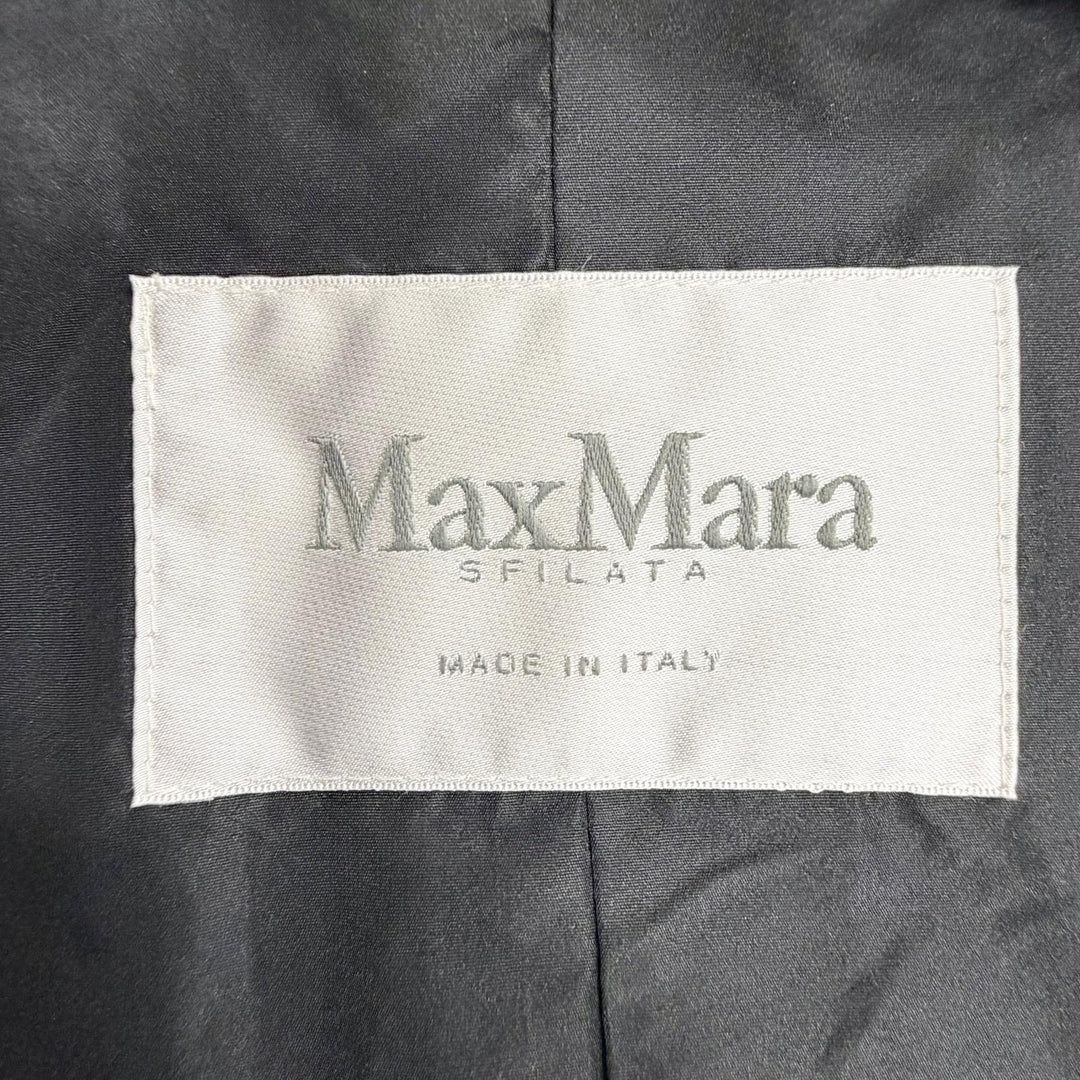 極美品△Max Mara マックスマーラ 2023年 23101604366 ECCESSO ウール ヘリンボーン ダブルブレスト ロング チェスターコート 38 正規品