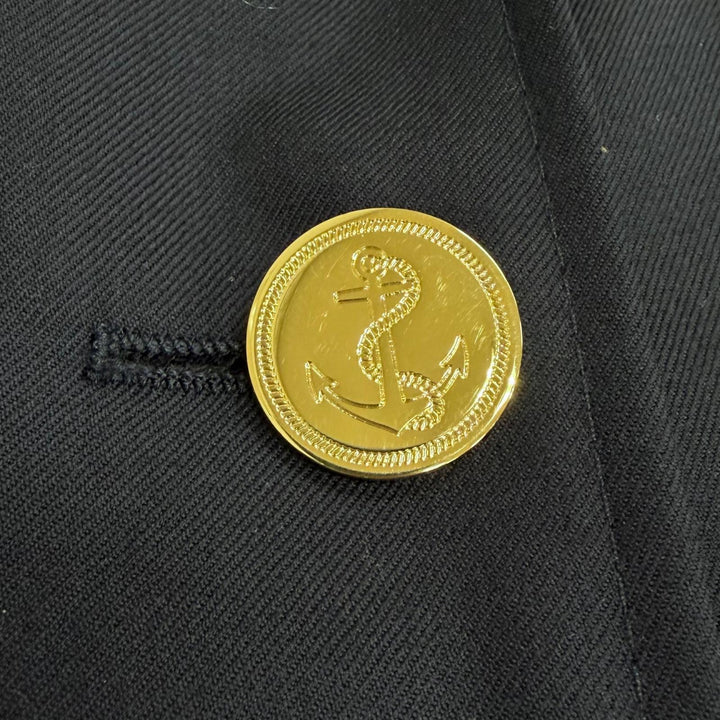 極美品△THOM BROWNE トムブラウン FOC320A ソリッド シェットランド ワイドラペル オーバーコート ウール アンカー金ボタン ネイビー 40