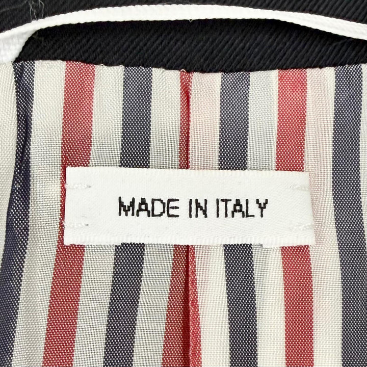 極美品△THOM BROWNE トムブラウン FOC320A ソリッド シェットランド ワイドラペル オーバーコート ウール アンカー金ボタン ネイビー 40
