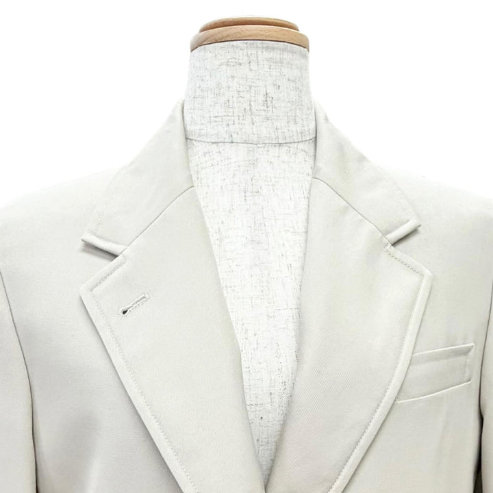 極美品△THOM BROWNE トムブラウン FOC776A 裏地トリコロールストライプ シングル ロング コート ベージュ 40 伊製 正規品 レディース