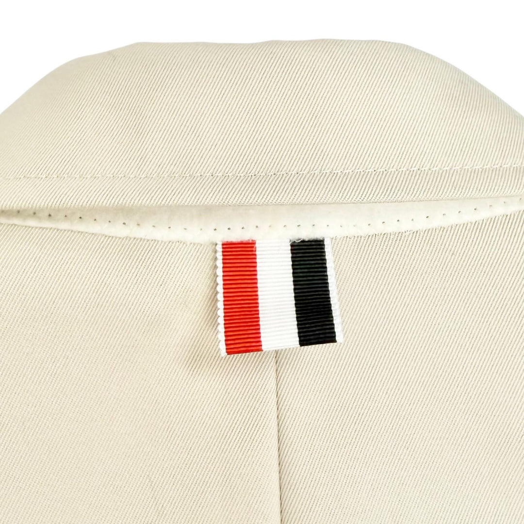 極美品△THOM BROWNE トムブラウン FOC776A 裏地トリコロールストライプ シングル ロング コート ベージュ 40 伊製 正規品 レディース
