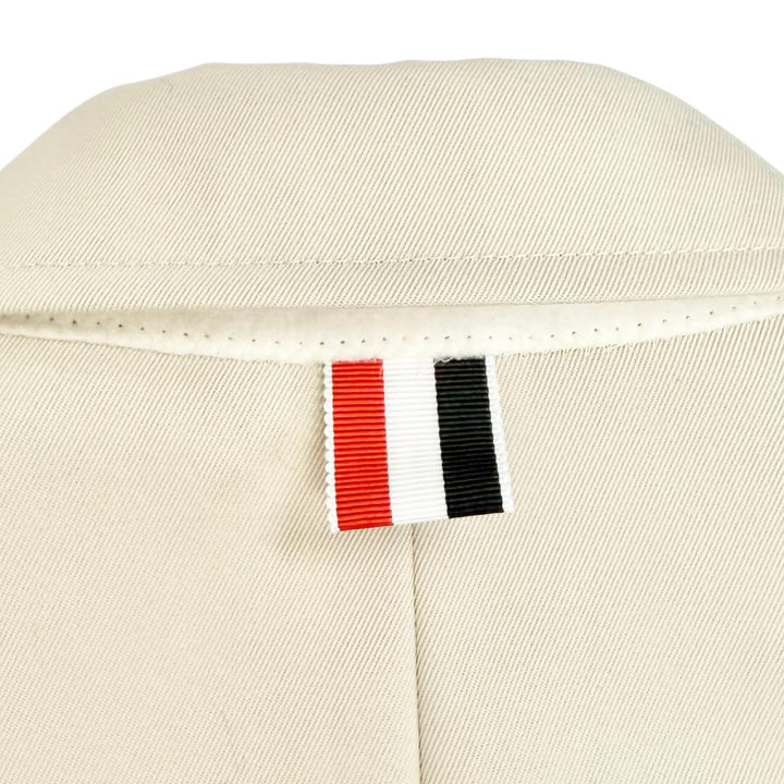 極美品△THOM BROWNE トムブラウン FOC776A 裏地トリコロールストライプ シングル ロング コート ベージュ 40 伊製 正規品 レディース