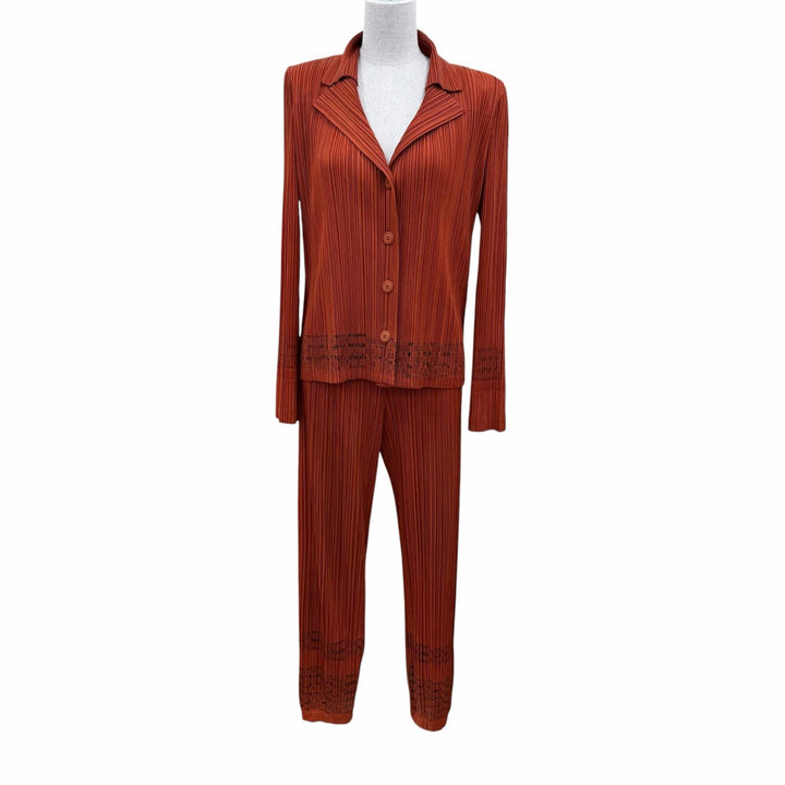 極美品☆PLEATS PLEASE プリーツプリーズ イッセイミヤケ PP73-JD602 PP73-JF603 ジャケット パンツ セットアップ JK:4 PT:1 正規品