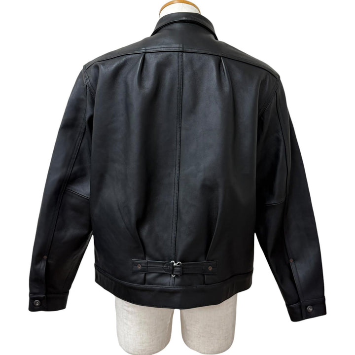 極美品□schott ショット 782-3950128 1st TRACKER JACKET 羊革 ラムレザージャケット トラッカージャケット ブラック L 正規品 メンズ