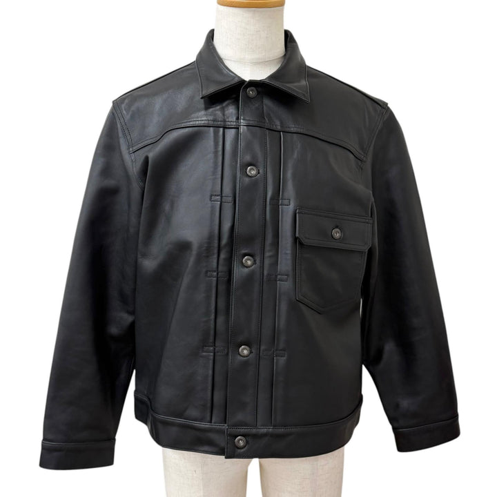 極美品□schott ショット 782-3950128 1st TRACKER JACKET 羊革 ラムレザージャケット トラッカージャケット ブラック L 正規品 メンズ