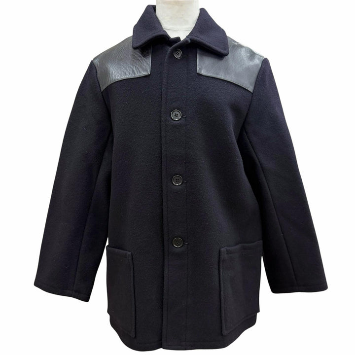 極美品▼The REAL McCOY S ザリアルマッコイズ MJ23125 ウール100% レザー使い ドンキージャケット ブラック L 日本製 正規品 メンズ