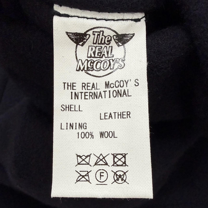 極美品▼The REAL McCOY S ザリアルマッコイズ MJ23125 ウール100% レザー使い ドンキージャケット ブラック L 日本製 正規品 メンズ