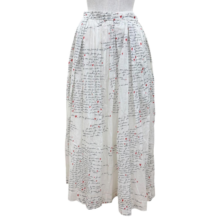 極美品☆Christian Dior クリスチャンディオール 441J90A3851 Dioramour Je Vous Adore ロング丈 フレアスカート ホワイト 38 正規品