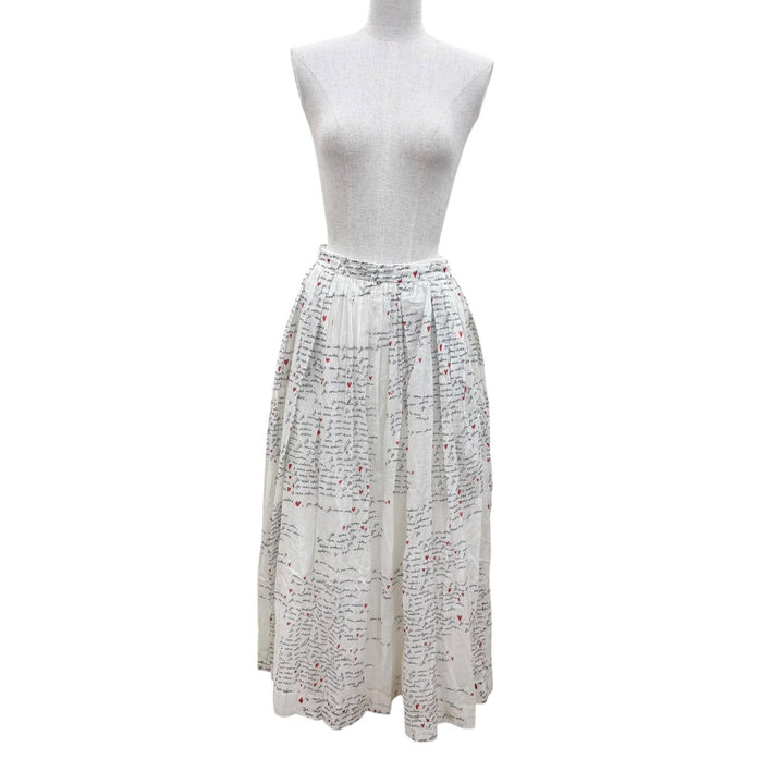 極美品☆Christian Dior クリスチャンディオール 441J90A3851 Dioramour Je Vous Adore ロング丈 フレアスカート ホワイト 38 正規品