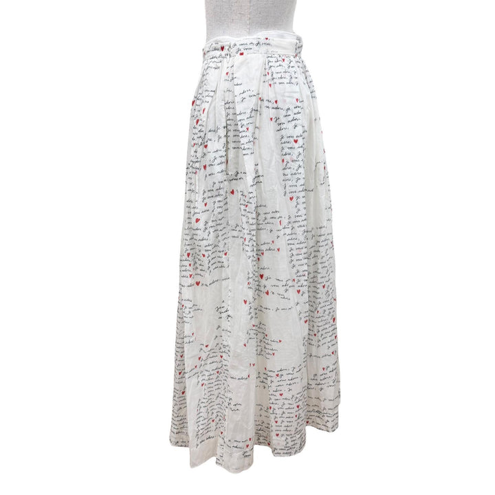 極美品☆Christian Dior クリスチャンディオール 441J90A3851 Dioramour Je Vous Adore ロング丈 フレアスカート ホワイト 38 正規品