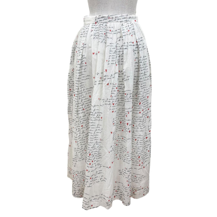 極美品☆Christian Dior クリスチャンディオール 441J90A3851 Dioramour Je Vous Adore ロング丈 フレアスカート ホワイト 38 正規品