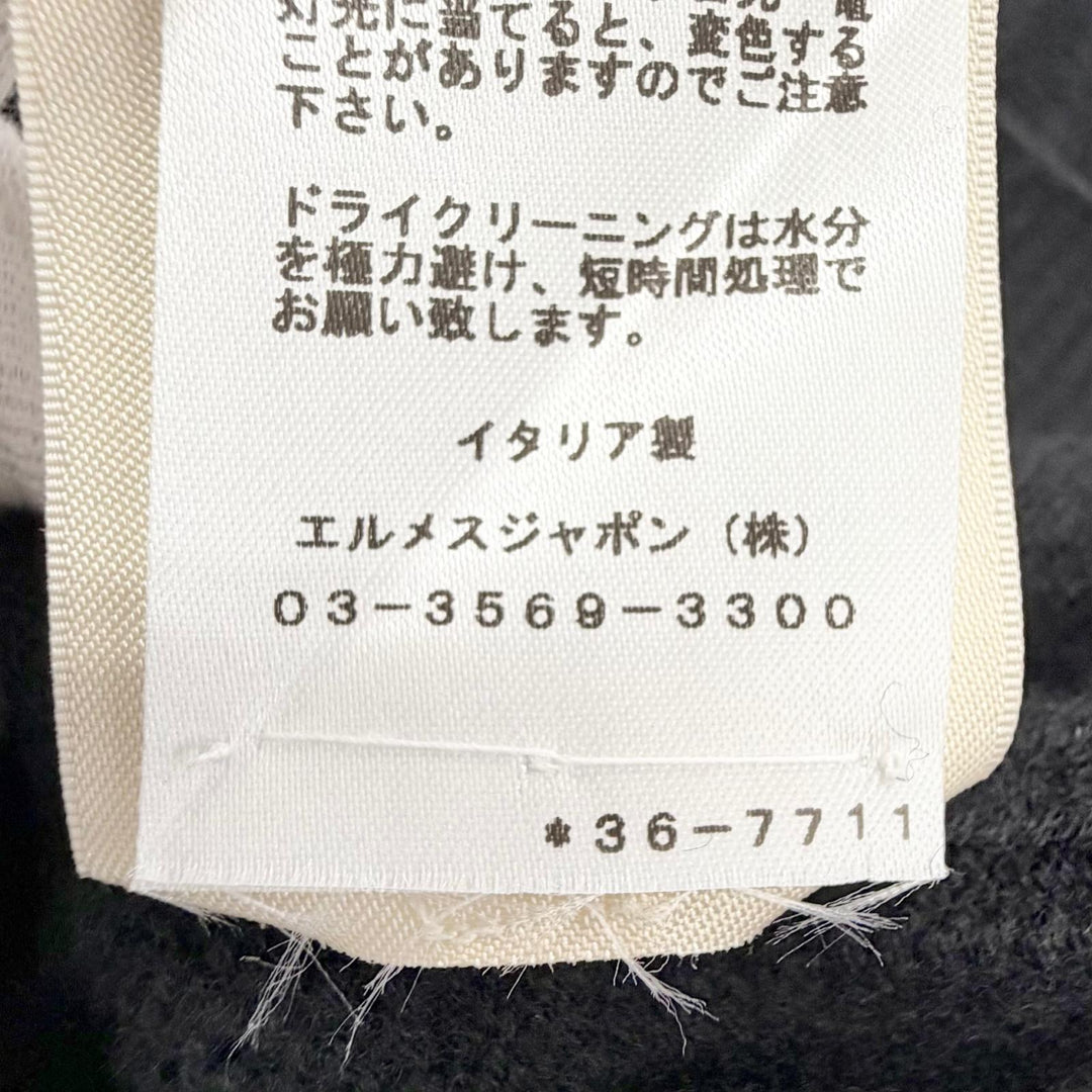 極美品△HERMES エルメス 23SS 3E2515DB ウール100％ Hモチーフ 半袖 ニット ワンピース ブラック 36 イタリア製 正規品 レディース