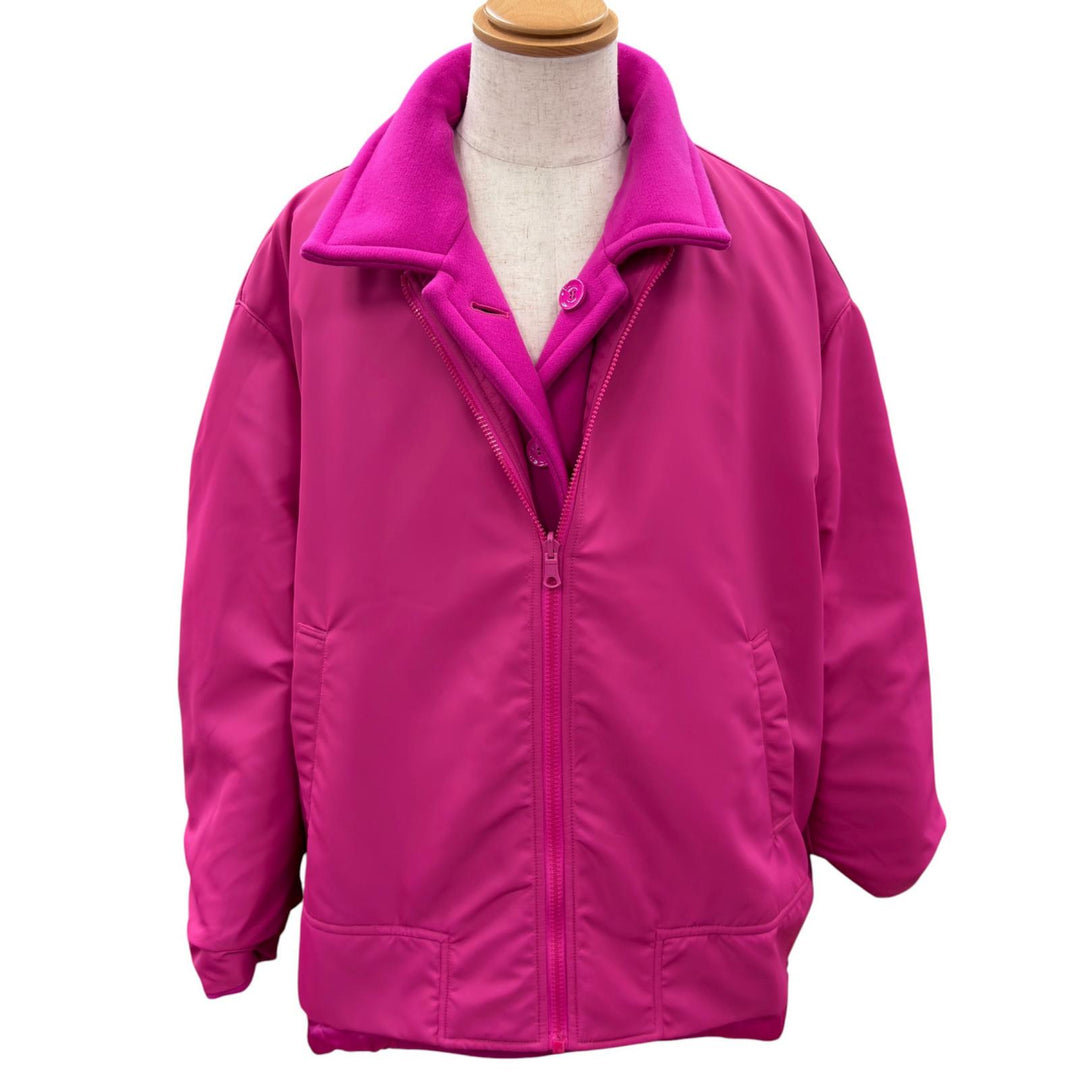 未使用品●VALENTINO ヴァレンティノ 1V0C1M308U4 Reversible Jacket With Inner Bomber ウール ドッキング コート ピンク 48 伊製 正規品