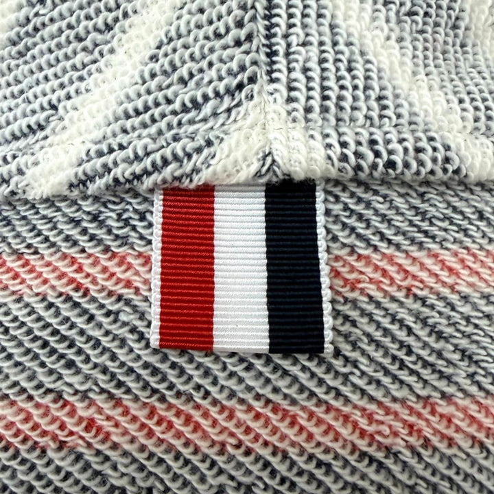 極美品□THOM BROWNE トムブラウン MJU065AK6941 ボーダー トリコロール パイル地 アンコンジャケット ネイビー 2 日本製 正規品 メンズ