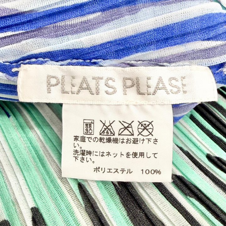 極美品△PLEATS PLEASE プリーツプリーズ イッセイミヤケ PP13-FT823 総柄 Vネック キャップスリーブ チュニック ワンピース 3 正規品