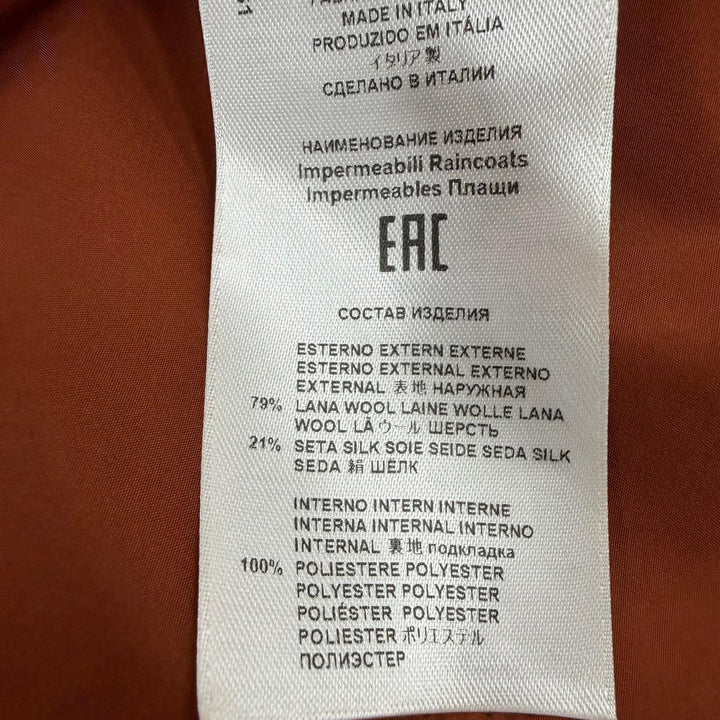 極美品☆ETRO エトロ 192-17553-063 ウール シルク ロゴボタン ベルト付 ペイズリー柄 コート ブラウン 38 イタリア製 正規品 レディース
