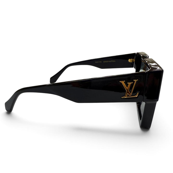 極美品▼LOUIS VUITTON ルイヴィトン 2025年製 Z1578E サイクロン 現行品 アイウェア サングラス ブラック デモレンズ メンズ 箱付き