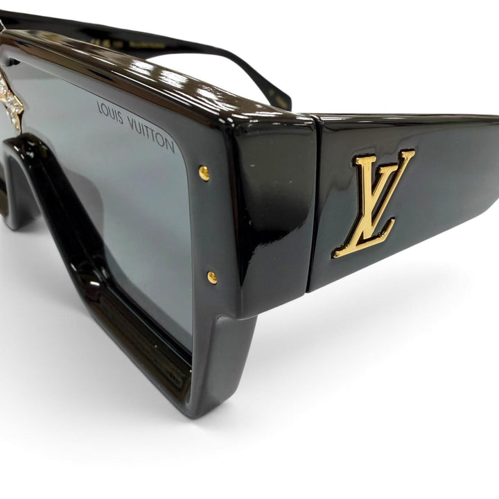 極美品▼LOUIS VUITTON ルイヴィトン 2025年製 Z1578E サイクロン 現行品 アイウェア サングラス ブラック デモレンズ メンズ 箱付き