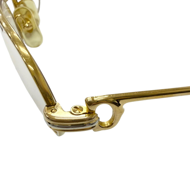 良品□Cartier カルティエ ヴィンテージ トリニティ オーバルフレーム メガネ 眼鏡 アイウェア ゴールド ボルドー 55□20-140 フランス製
