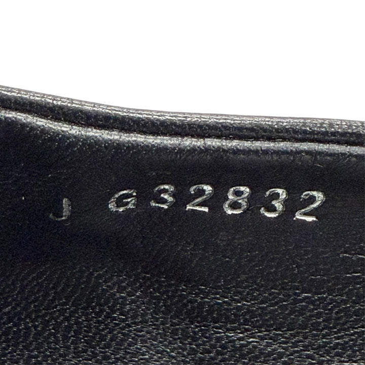 美品△CHANEL シャネル G32832 レザー ココマーク マトラッセ エコパール ラウンドトゥ フラット シューズ パンプス ブラック 37 伊製