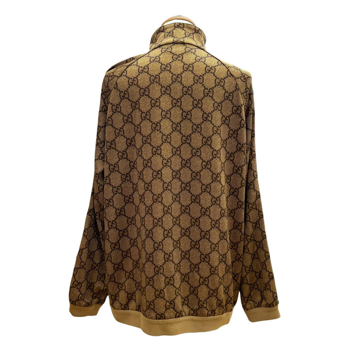 美品▼GUCCI グッチ 523489/523488 ウェブライン GGプリント テクニカル ジャージー セットアップ ブラウン M イタリア製 正規品 メンズ