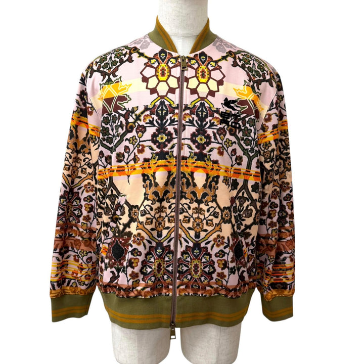 極美品□ETRO エトロ 2022年製 222-1Y679-9924 日本限定 総柄 ジップアップ ブルゾンジャケット マルチ M イタリア製 正規品 メンズ