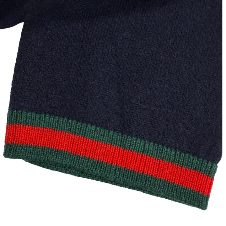 未使用品□GUCCI グッチ 2025年製 850166 カシミヤ100％ ウェブストライプ タートルネック 薄手 セーター XS イタリア製 正規品 メンズ