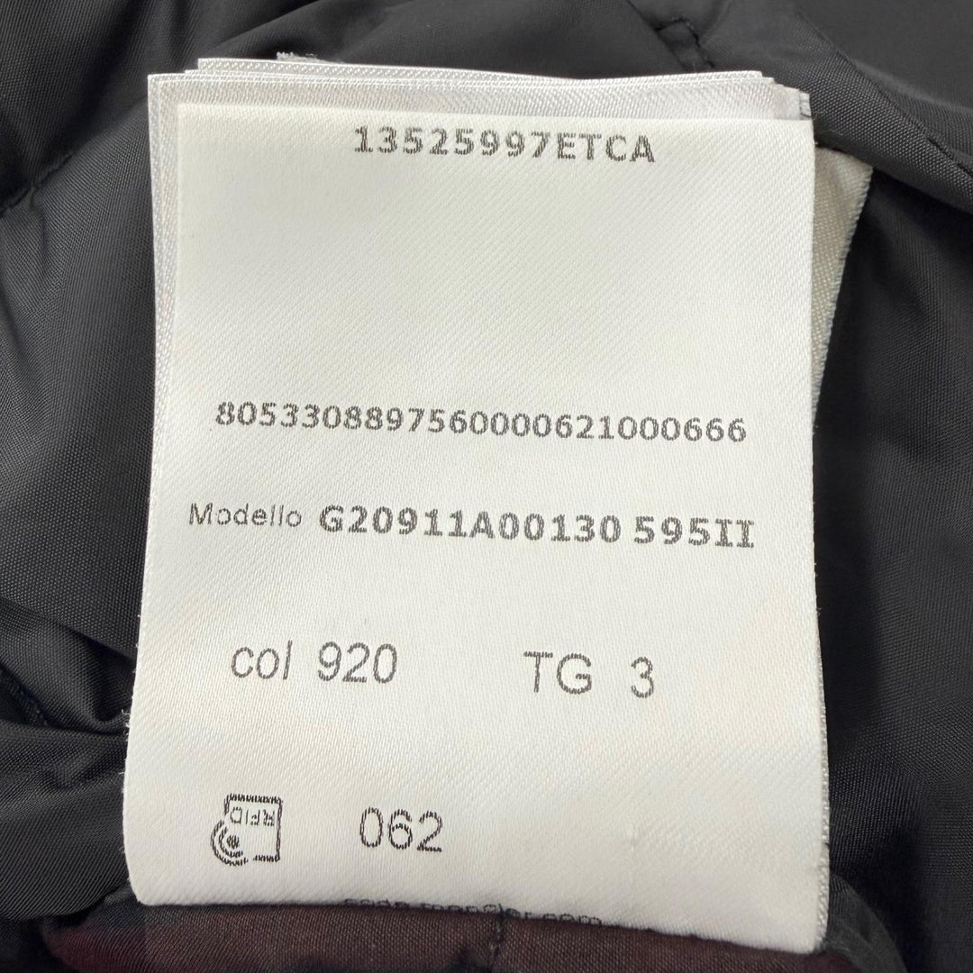 美品▼MONCLER モンクレール GONDRY チェック柄 レザーロゴワッペン ナイロン切替 フーデッド ZIPUP ダウンジャケット グレー 3 正規品