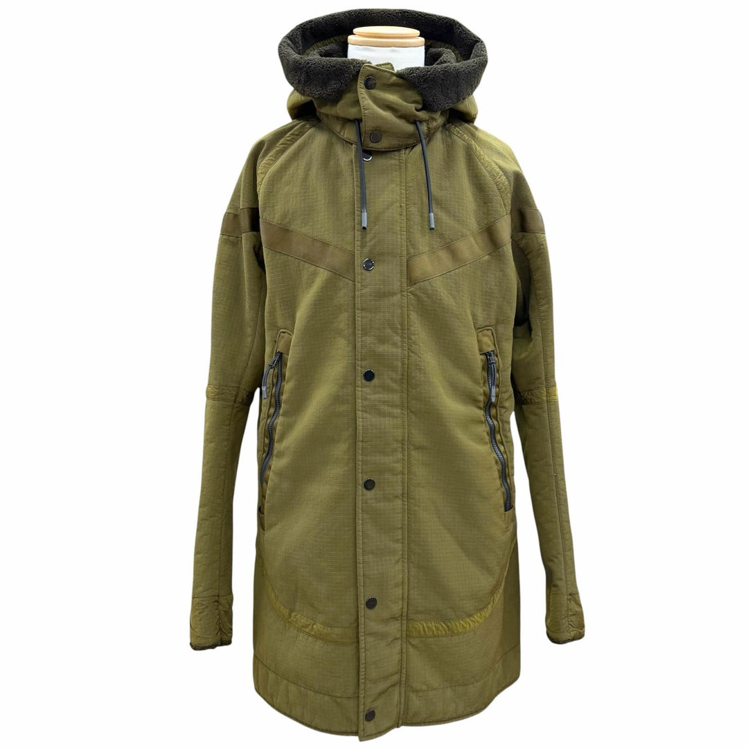 【ドンドン見直し】良品 ▼NIKE STONE ISLAND ナイキ ストーンアイランド 6525401 フーデッド WZIP モッズコート カーキ M 正規品 メンズ