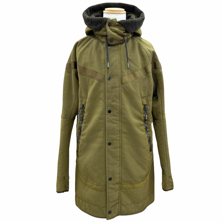 【ドンドン見直し】良品 ▼NIKE STONE ISLAND ナイキ ストーンアイランド 6525401 フーデッド WZIP モッズコート カーキ M 正規品 メンズ