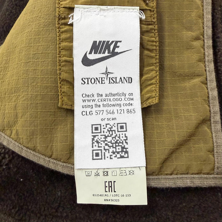 【ドンドン見直し】良品 ▼NIKE STONE ISLAND ナイキ ストーンアイランド 6525401 フーデッド WZIP モッズコート カーキ M 正規品 メンズ