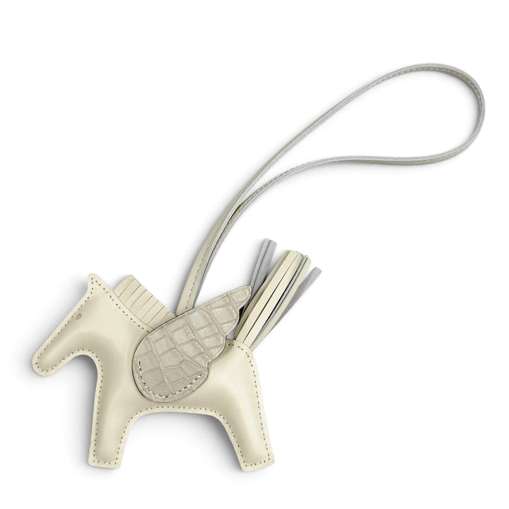 未使用品★HERMES エルメス ペガサスタッチ PM クレ/べトン レザー アリゲーターマット バッグチャーム G刻印 フランス製 箱付き