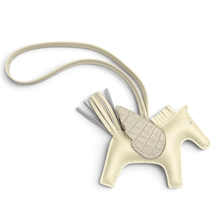 未使用品★HERMES エルメス ペガサスタッチ PM クレ/べトン レザー アリゲーターマット バッグチャーム G刻印 フランス製 箱付き