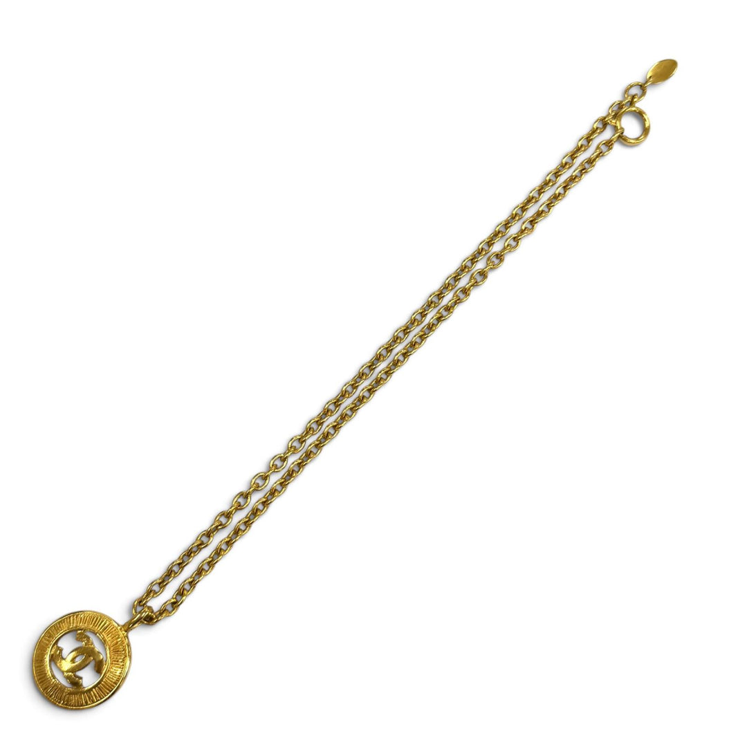 良品★CHANEL シャネル ヴィンテージ ココマーク チェーン ネックレス ペンダント アクセサリー ゴールド フランス製 レディース