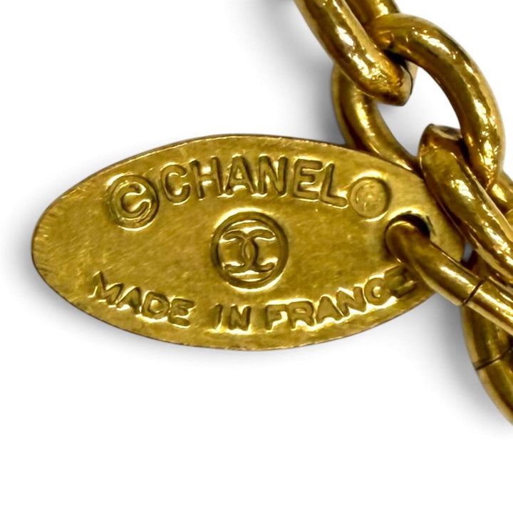 良品★CHANEL シャネル ヴィンテージ ココマーク チェーン ネックレス ペンダント アクセサリー ゴールド フランス製 レディース