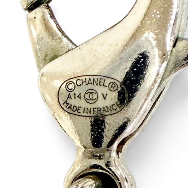 極美品△CHANEL シャネル A14V ココマーク ロング パール ネックレス ホワイト系 シルバー フランス製 レディース 保存袋付き オススメ◎