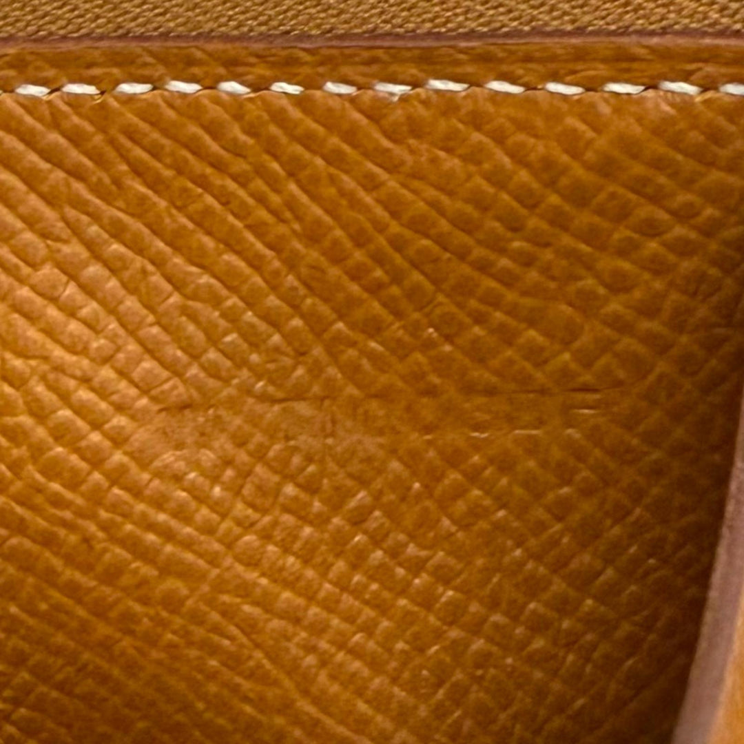 未使用品□HERMES エルメス ベアン スフレ ヴォーエプソン ゴールド ゴールド金具 長財布 ロングウォレット W刻印 フランス製 箱付き