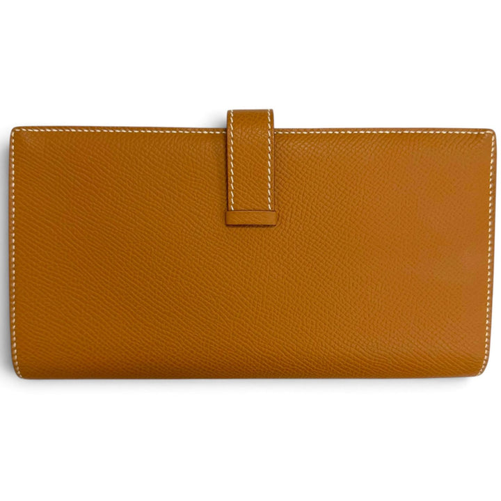 未使用品□HERMES エルメス ベアン スフレ ヴォーエプソン ゴールド ゴールド金具 長財布 ロングウォレット W刻印 フランス製 箱付き