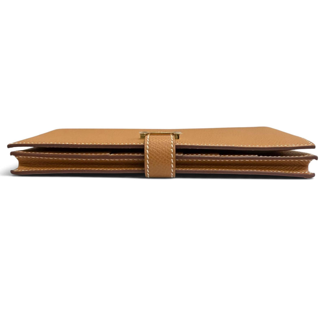 未使用品□HERMES エルメス ベアン スフレ ヴォーエプソン ゴールド ゴールド金具 長財布 ロングウォレット W刻印 フランス製 箱付き